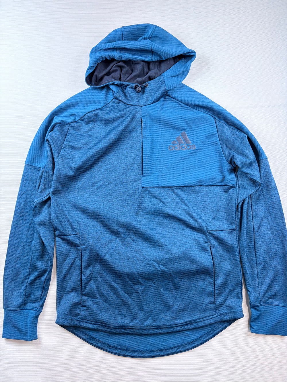 adidas Men’s Blue Hooded Performance Pullover